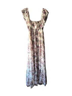 Cecico Floral Tiered Flowy Maxi Dress Off Shoulder